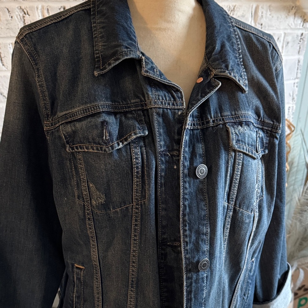 LC Lauren Conrad Dark Blue Denim Jean Jacket - Picture 3 of 4